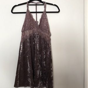 Crushed velvet mini dress
